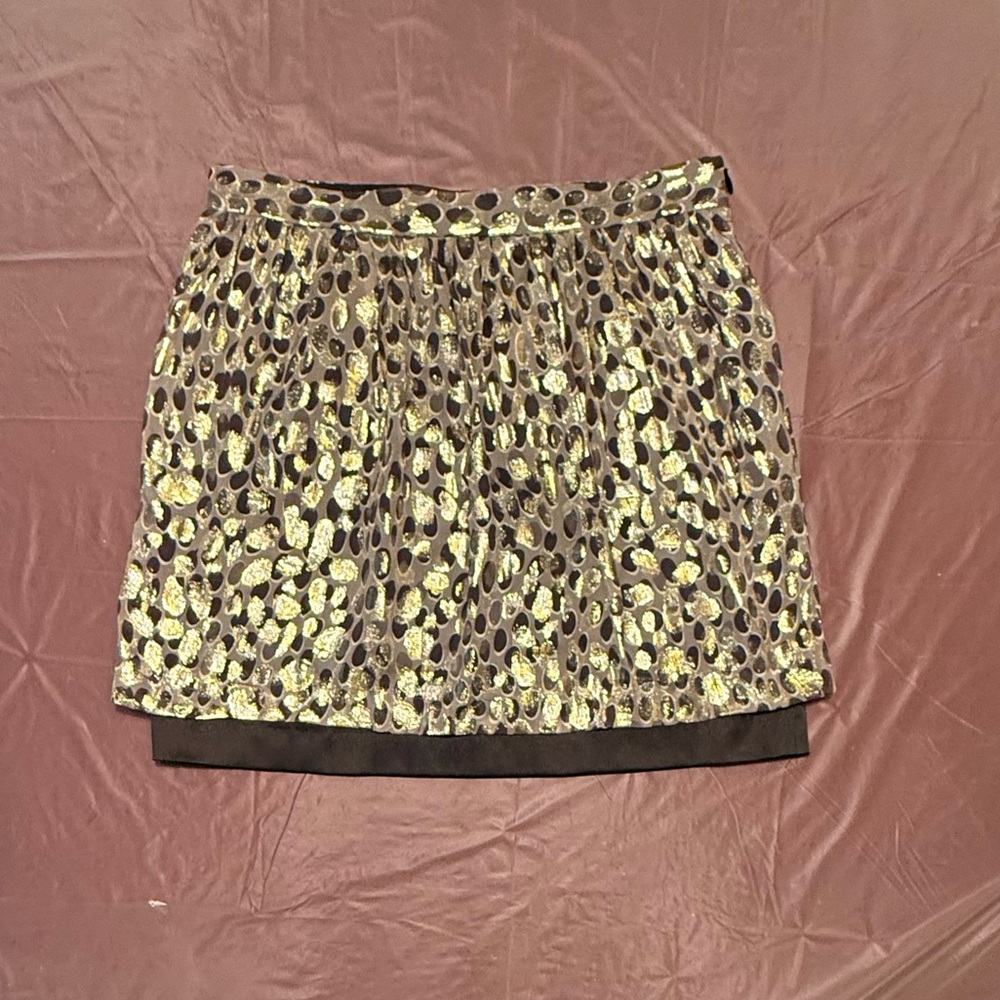 NWOT Necessary Objects Gold/Silver/Black Layered Mini Skirt Size Small - Picture 2 of 7